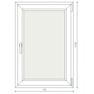 785x1145mm Comfort Blanco - DVH Milchglass incl Mosquitero