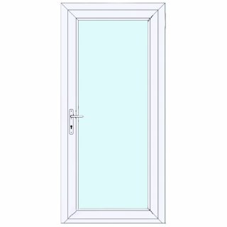 099x209 PVC Puerta de entrada con vidrio - Blanco - derecha