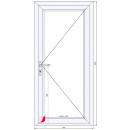 099x209 PVC Puerta de entrada con vidrio izquirda