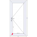099x209 PVC Puerta de entrada con vidrio - izquierda