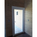 099x209 PVC Puerta de entrada con vidrio izquierda