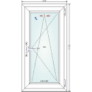 Premium Fenster DVH - 061x117 - Dreh-Kipp mit Reno-Rahmen