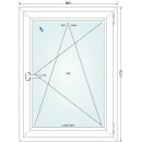 Premium Fenster DVH - 086x117 - Dreh-Kipp mit Reno-Rahmen