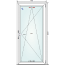 Premium Fenster DVH - 099x209 - Dreh-Kipp mit Reno-Rahmen (Niedrige Bodenschwelle)