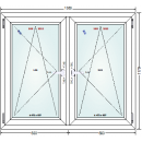 136x117 Ventana PVC doble vidrio aislante 2FL MP -...