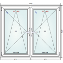 174x152 Ventana PVC doble vidrio aislante 2FL MP -...