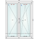 149x209 Ventana PVC doble vidrio aislante - contramarco derecho