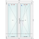 149x209 Ventana PVC doble vidrio aislante (umbral baja) - contramarco