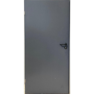 Puerta Metal BASIC 90 - Antracita (Izquierda) - 096x205cm - Con manija negra, umbral, aislamiento