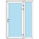 Puerta Principal aluminio con vidrio y fijo 49cm - Blanco...