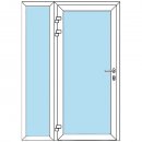 Puerta Principal aluminio con vidrio y fijo 49cm - Blanco...