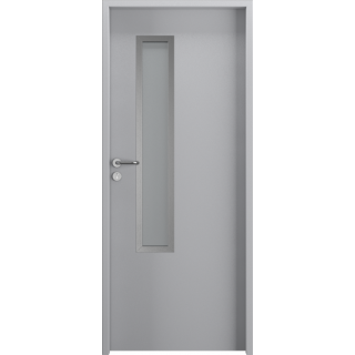 Puerta Principal metal modelo 0 blanco mate 90  derecha blanco-con Vidrio-derecha