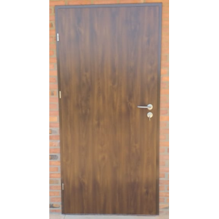 Puerta Principal metal modelo 0 blanco mate 90  derecha nogal-sin Vidrio-izquierda