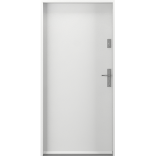 Puerta Principal metal modelo 0 blanco mate 90  derecha blanco-sin Vidrio-izquierda