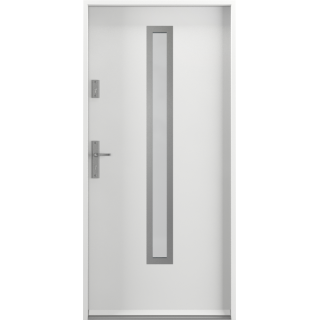 Puerta Principal metal modelo 0 blanco mate 90  derecha blanco-con Vidrio-derecha