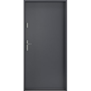 Puerta Principal metal modelo 0 blanco mate 90  derecha gris-sin Vidrio-derecha