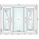 149x103 - Ventana Gealan DVH - Medio Fijo/Lados...