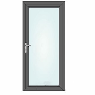 099x209 PVC Puerta de entrada con vidrio - Anthrazit - derecha