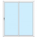 1862 x 2144mm Blanco Comfort Corredizo Derecha