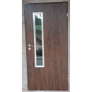 Puerta Principal Metal - Modelo 3 Nogal (90 Derecha) con...