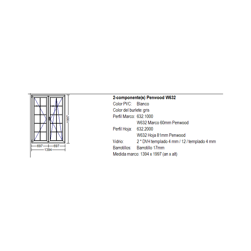 Stulp Window 1394x1997 Penwood Stulp Blanco - Ventanas, Puertas, Persianas y más