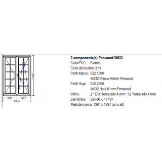 Stulp Window 1394x1997 Penwood Stulp Blanco - Ventanas, Puertas, Persianas y más