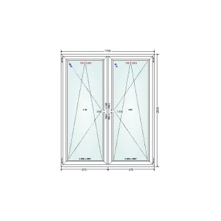 174x209 - Blanco Premium DVH - Oscilo-batiente con Contramarco solamente para azulejos