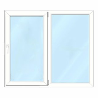 136x117 Comfort-Weiss-Dreh-kipp mit Rolladen + Fliegengitter