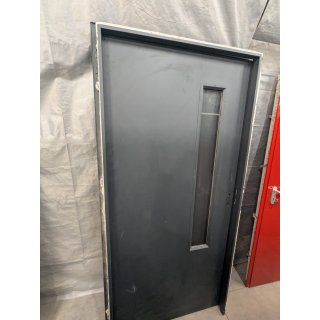 Puerta Principal Metal - Modelo 3 Antrazit (90 Derecha) con borde vidrio blanco - 100x210cm