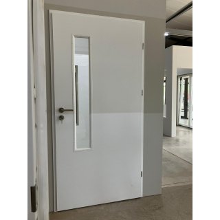 Puerta Principal Metal - Modelo 3 Blanco (90 Izquierda) con borde vidrio blanco - 100x210cm OFERTA rayado