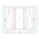 1370mm x1060mmMT DVH - Gealan Blanco mit contramarco