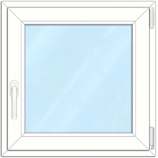 Fenster Standard - Dreh-Kipp 60x60 weiß rechts Einfachverglasung (ECO)