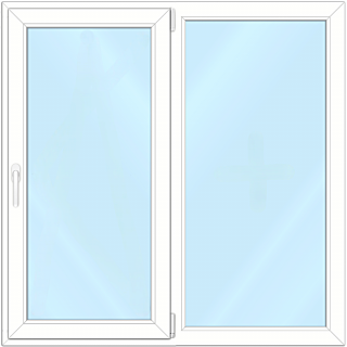 Standard Fenster - 120x120 - DrehKipp weiß rechts Doppelverglasung
