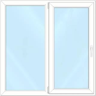 Standard Fenster - 120x120 - DrehKipp  weiß links Einfachverglasung (ECO)
