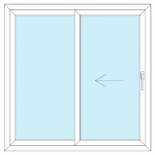 Standard Fenster - 120x120 - Schiebe SR weiß rechts Doppelverglasung