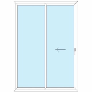 Standard Fenster - 150x210 - Schiebe SR weiß rechts Doppelverglasung