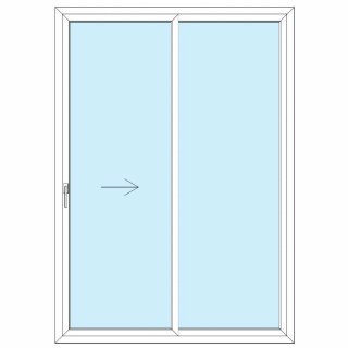 Standard Fenster - 150x210 - Schiebe SR weiß links Doppelverglasung