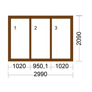2990x2090 Salamander Double Rail sin mosquitero - Nogal - DVH