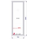 750x2090mm Gealan Fest Glas -DVH- Weiss innen/Braun aussen