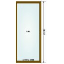 750x2090mm Gealan Fest Glas -DVH- Weiss innen/Braun aussen