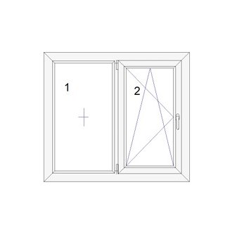 1300x1150mm Ventana Gealan PVC Vidrio DVH Blanco (ohne Mosquitero)