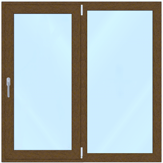 Ventana Standard - 120x120 - Oscilobatiente nogal derecha DVH