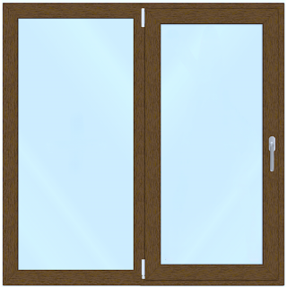 Ventana Standard - 120x120 - Oscilobatiente nogal izquierda DVH