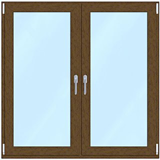 Ventana Standard - 120x120 - Oscilobatiente nogal dos hojas DVH