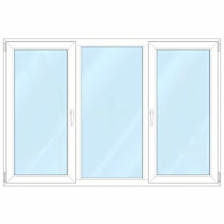 Ventana Standard - 177x120 - Oscilobatiente blanco 3 hojas (2x OB + fijo) DVH