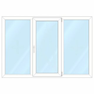Ventana Standard - 177x120 - Oscilobatiente blanco 3 hojas (OB + 2x fijo) DVH