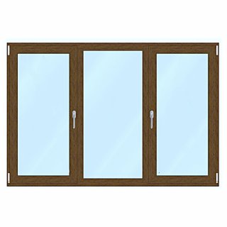 Ventana Standard - 177x120 - Oscilobatiente nogal 3 hojas (2x OB + fijo) DVH