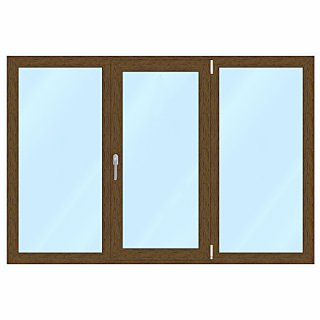 Ventana Standard - 177x120 - Oscilobatiente nogal 3 hojas (OB + 2x fijo) DVH