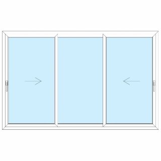 Standard Fenster - 222x140 - Schiebe SR Schema K