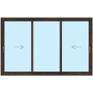 Standard Fenster - 222x140 - Schiebe SR Schema K Nussbaum